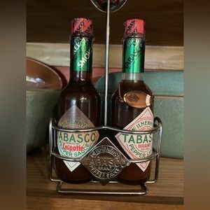Tabasco bottle duo in holder from 2015
